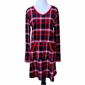 CROFT & BARROW Red and Black Plaid Holiday Nightie